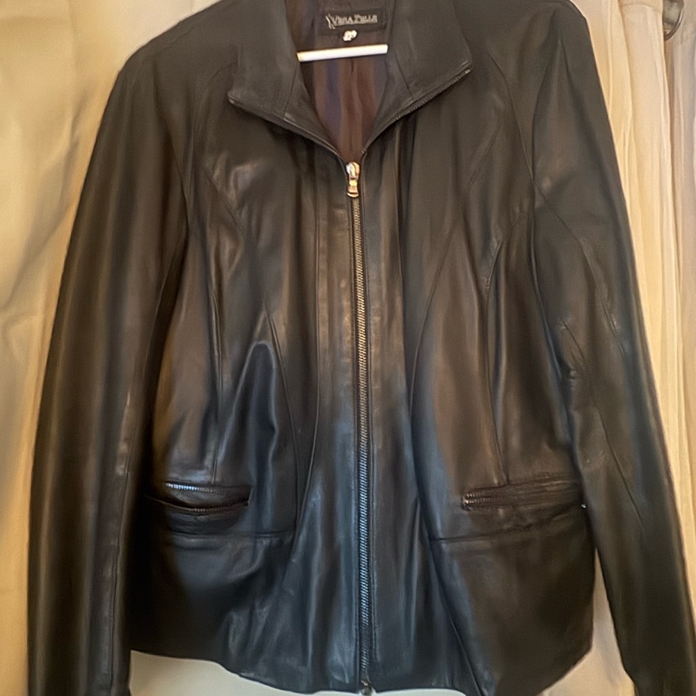 Vera Pelle Elegant Black “Leather like” Jacket
